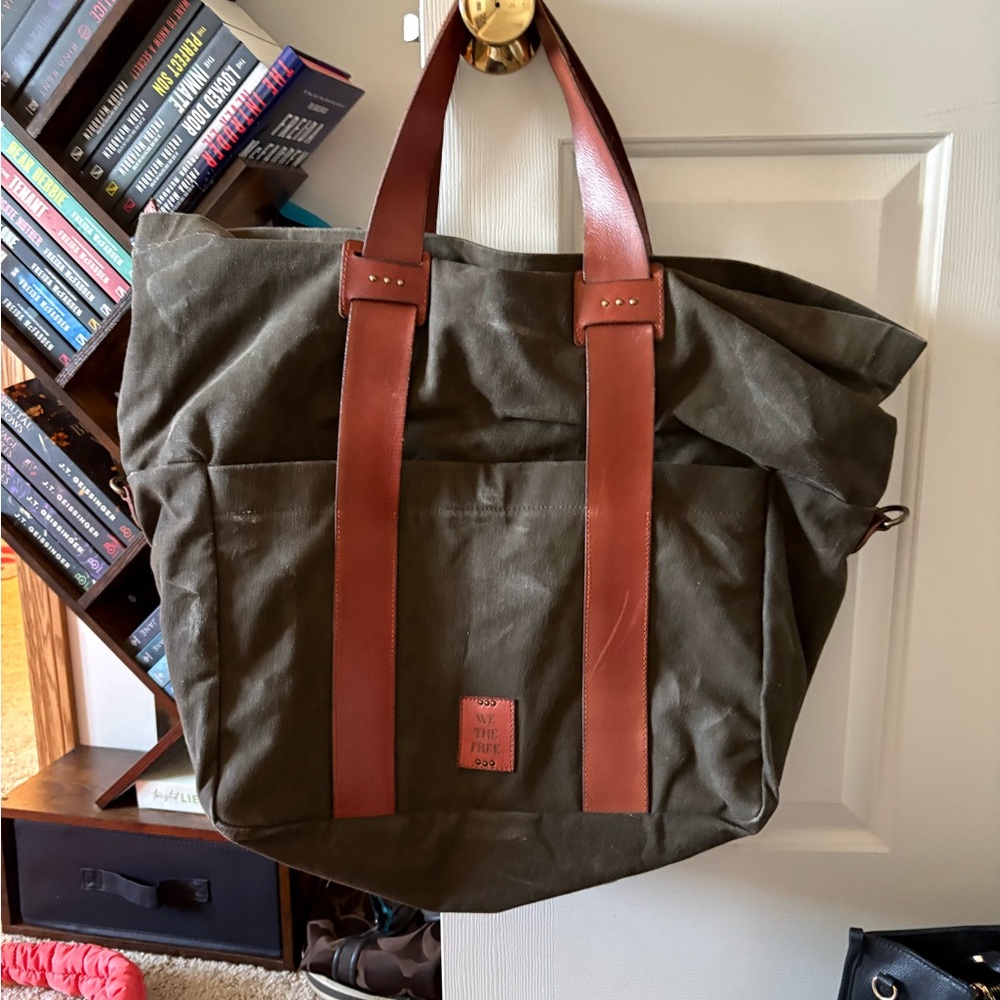 We The Free Khaki Backpack with Brown Straps